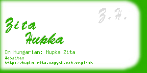 zita hupka business card